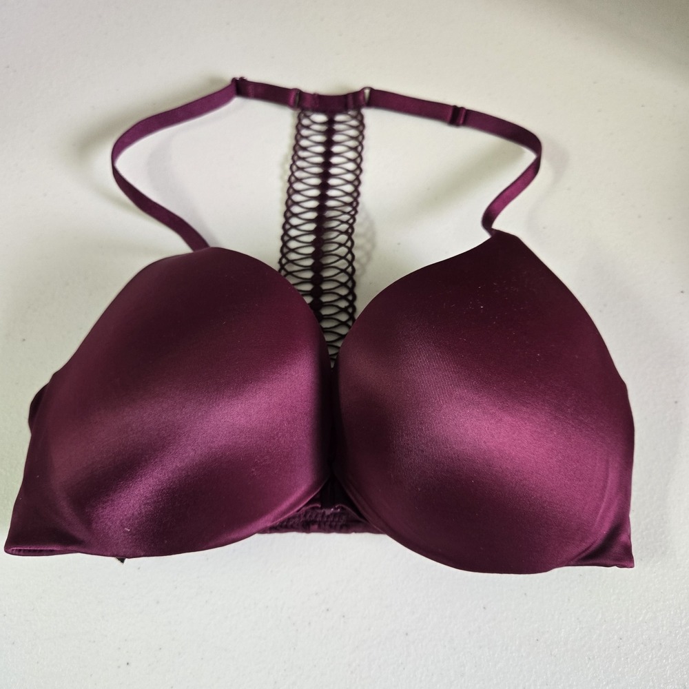 Victoria's Secret Women Bra‎ 32D Burgundy Very Sexy T Shirt Underwired Lace